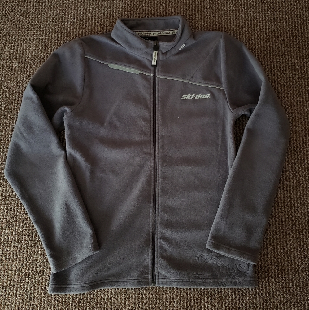 Ski-Doo Cozy Micro Fleece Jacket Zip-Up Sweatshirt Gray XS